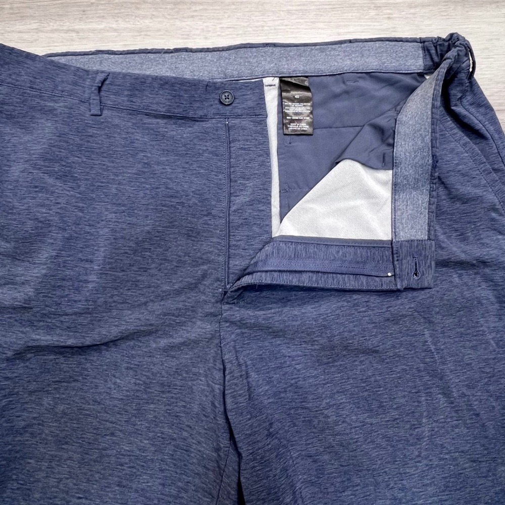 Greg Norman Mens Blue Heather Golf Shorts Size 40 Stretch TL111234 Shark Logo - Picture 10 of 16